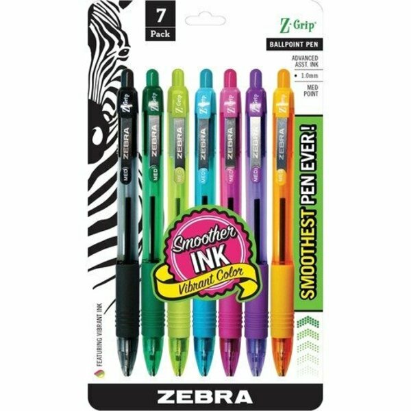 Zebra Pen PEN, Z-GRIP, BP, FASHION, 7PK ZEB22276